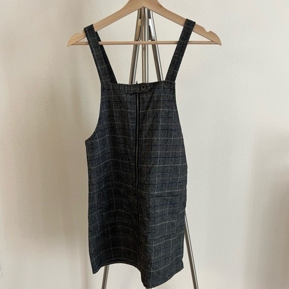 Plaid Front Pocket Skirtall Jumper Dress size S